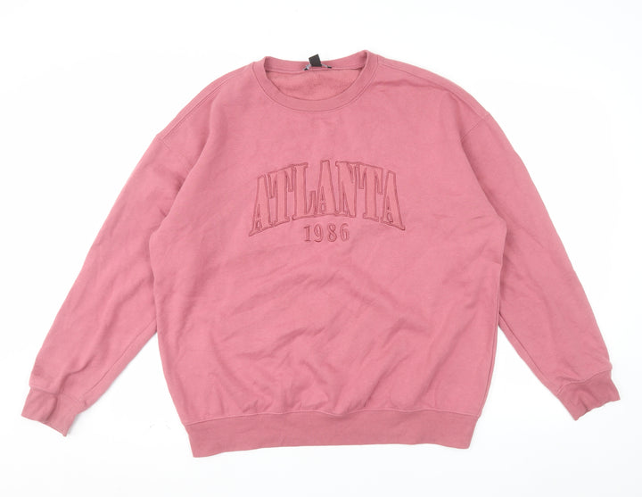 New Look Womens Pink Atlanta 1986 Pullover Sweatshirt Size M