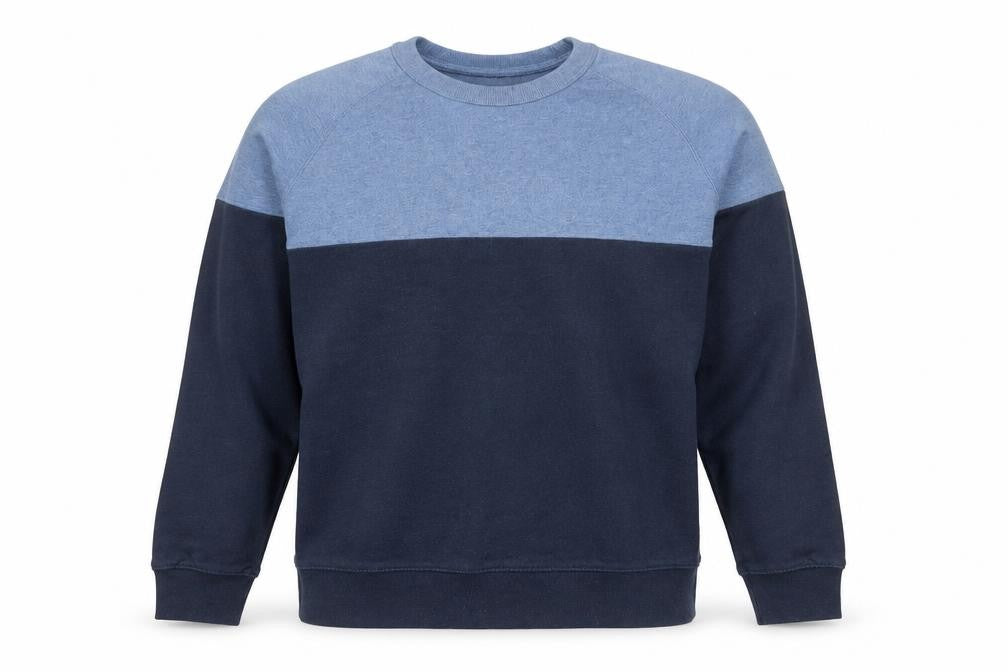 FatFace Men's Blue XL Colour Block Crew Neck Sweatshirt