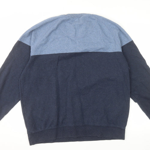 FatFace Men's Blue XL Colour Block Crew Neck Sweatshirt