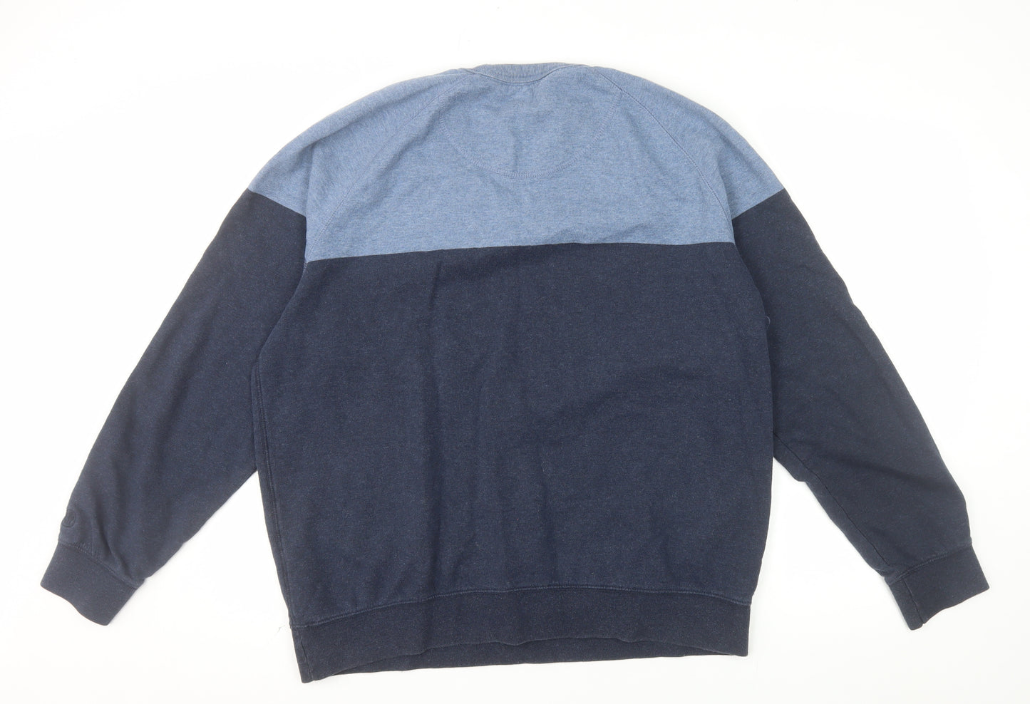 FatFace Men's Blue XL Colour Block Crew Neck Sweatshirt