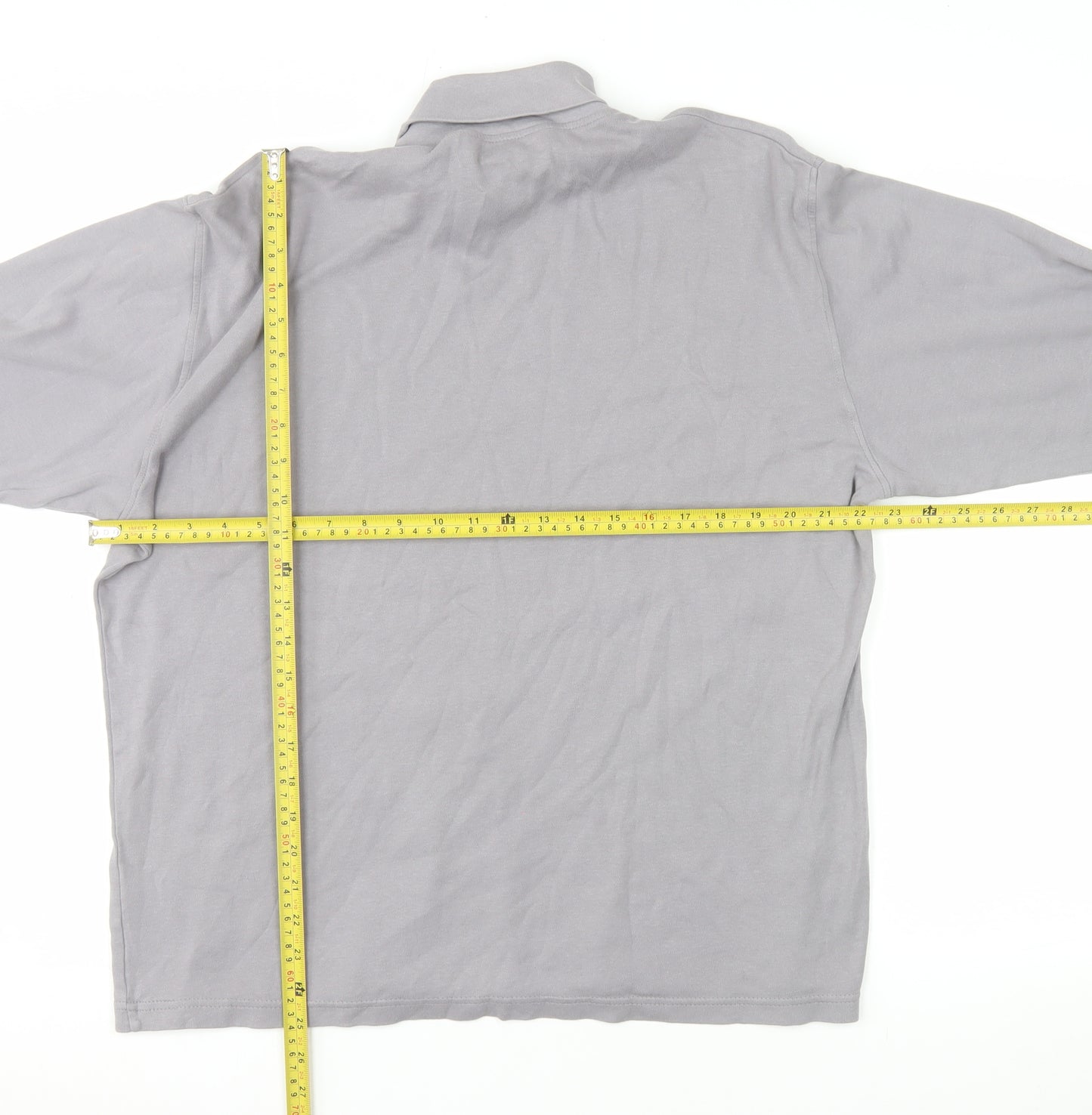 Colin Montgomerie Men's Grey Cotton Long Sleeve Pullover Sweatshirt L