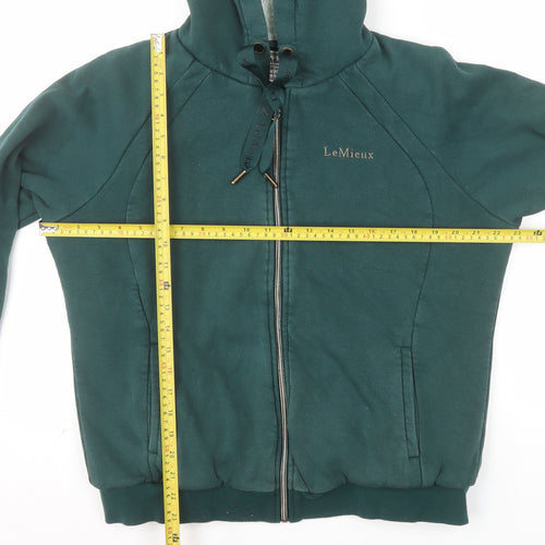 LeMieux Womens Green Full Zip Hooded Sweatshirt UK16 Lined Fleece