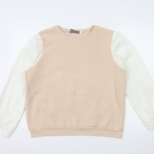 Mint Velvet Womens Beige Cream Long Sleeve Pullover Sweatshirt L