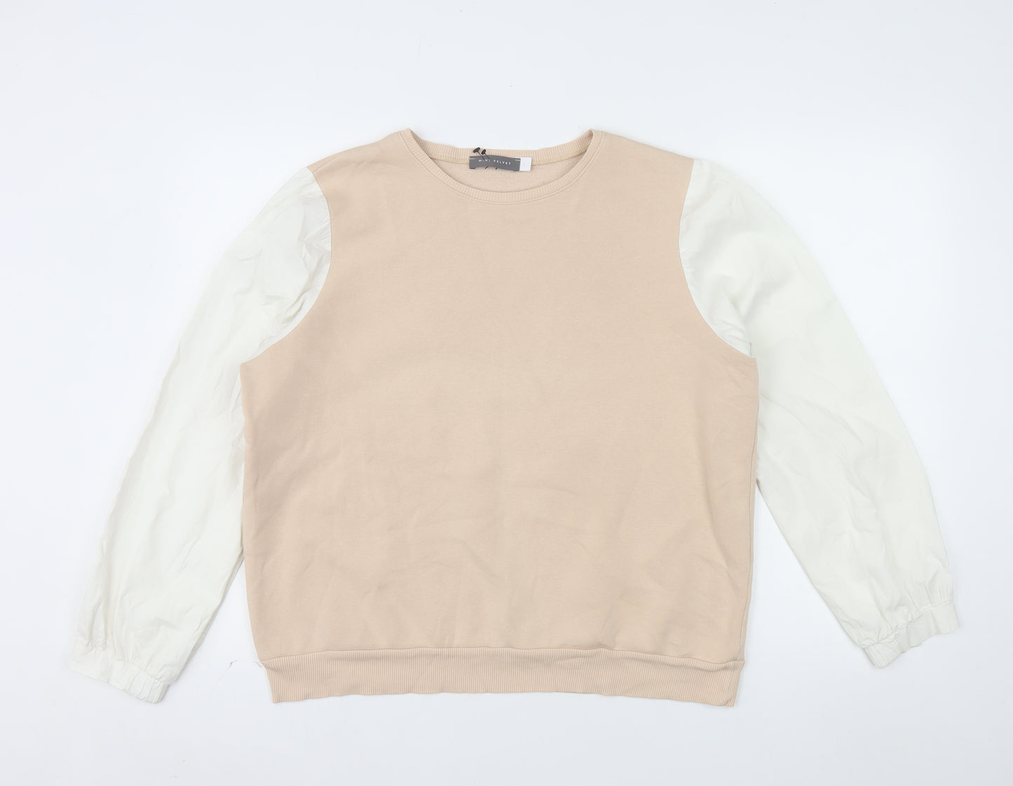 Mint Velvet Womens Beige Cream Long Sleeve Pullover Sweatshirt L