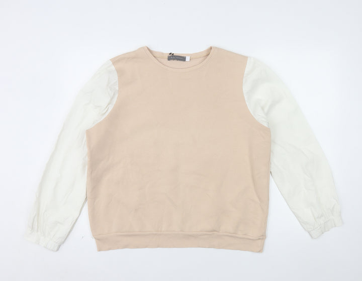 Mint Velvet Womens Beige Cream Long Sleeve Pullover Sweatshirt L