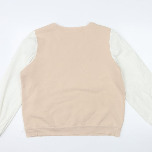 Mint Velvet Womens Beige Cream Long Sleeve Pullover Sweatshirt L