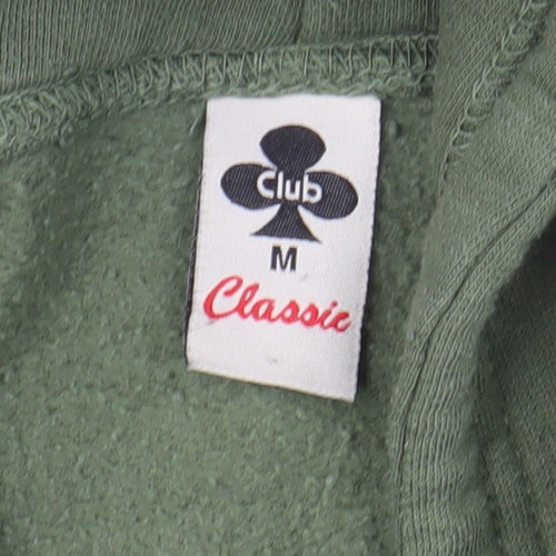 Club Classic Men's Green Pullover Hoodie Size M Regular Fit