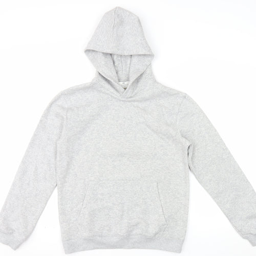 H&M Girls Grey Pullover Fleece Hoodie 13-14 Years Regular Fit