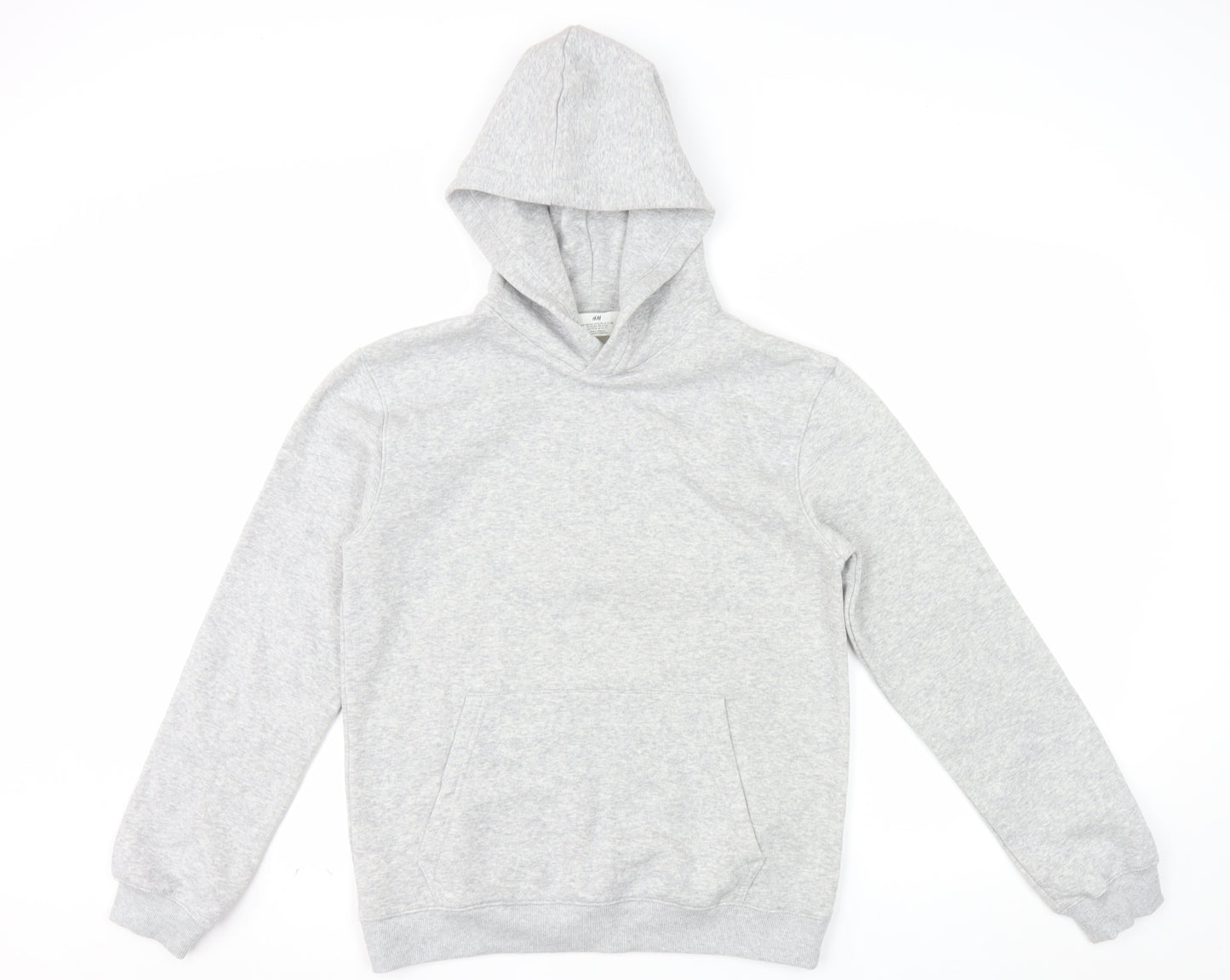 H&M Girls Grey Pullover Fleece Hoodie 13-14 Years Regular Fit