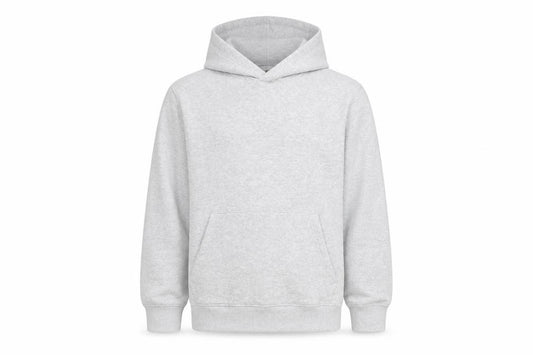 Front view of H&M girls’ grey pullover fleece hoodie 13-14 years regular fit