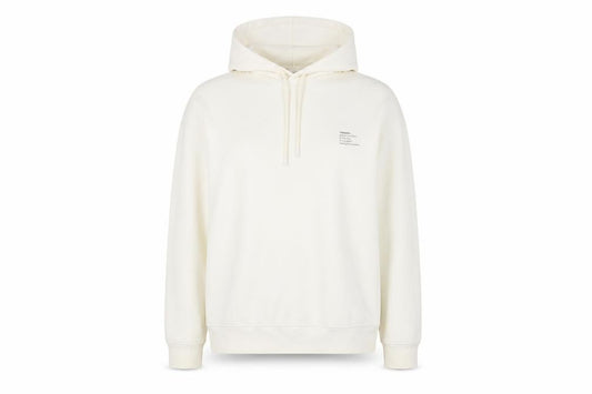 Front view of Zara women’s beige pullover hoodie, size UK 14, cotton blend casual