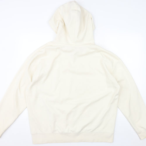 ZARA Womens Beige Pullover Hoodie Size 14 Cotton Blend Casual