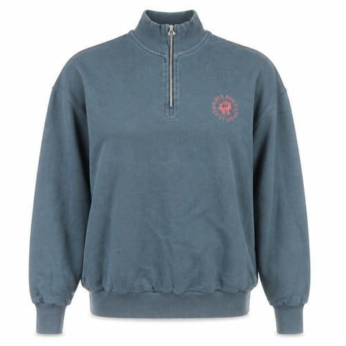 Red Run Womens Blue 1/4 Zip Sweatshirt XS Cotton Blend Casual