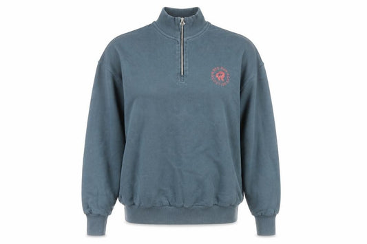 Front view of Red Run women’s blue 1/4 zip sweatshirt xs cotton blend casual