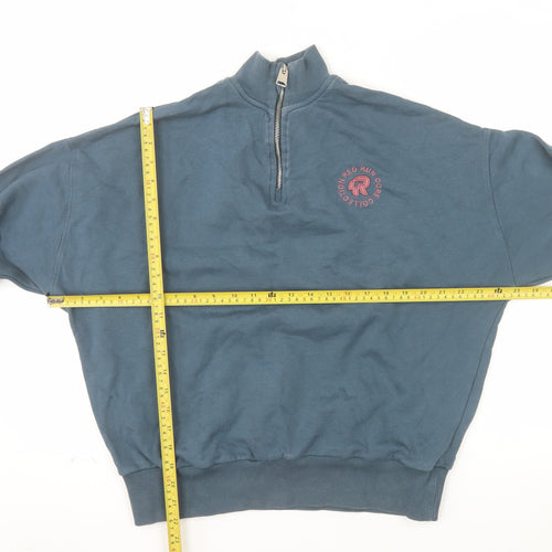 Red Run Womens Blue 1/4 Zip Sweatshirt XS Cotton Blend Casual
