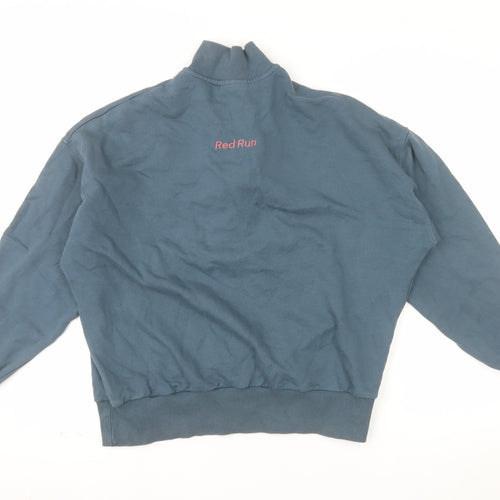 Red Run Womens Blue 1/4 Zip Sweatshirt XS Cotton Blend Casual