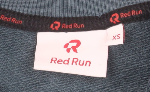 Red Run Womens Blue 1/4 Zip Sweatshirt XS Cotton Blend Casual