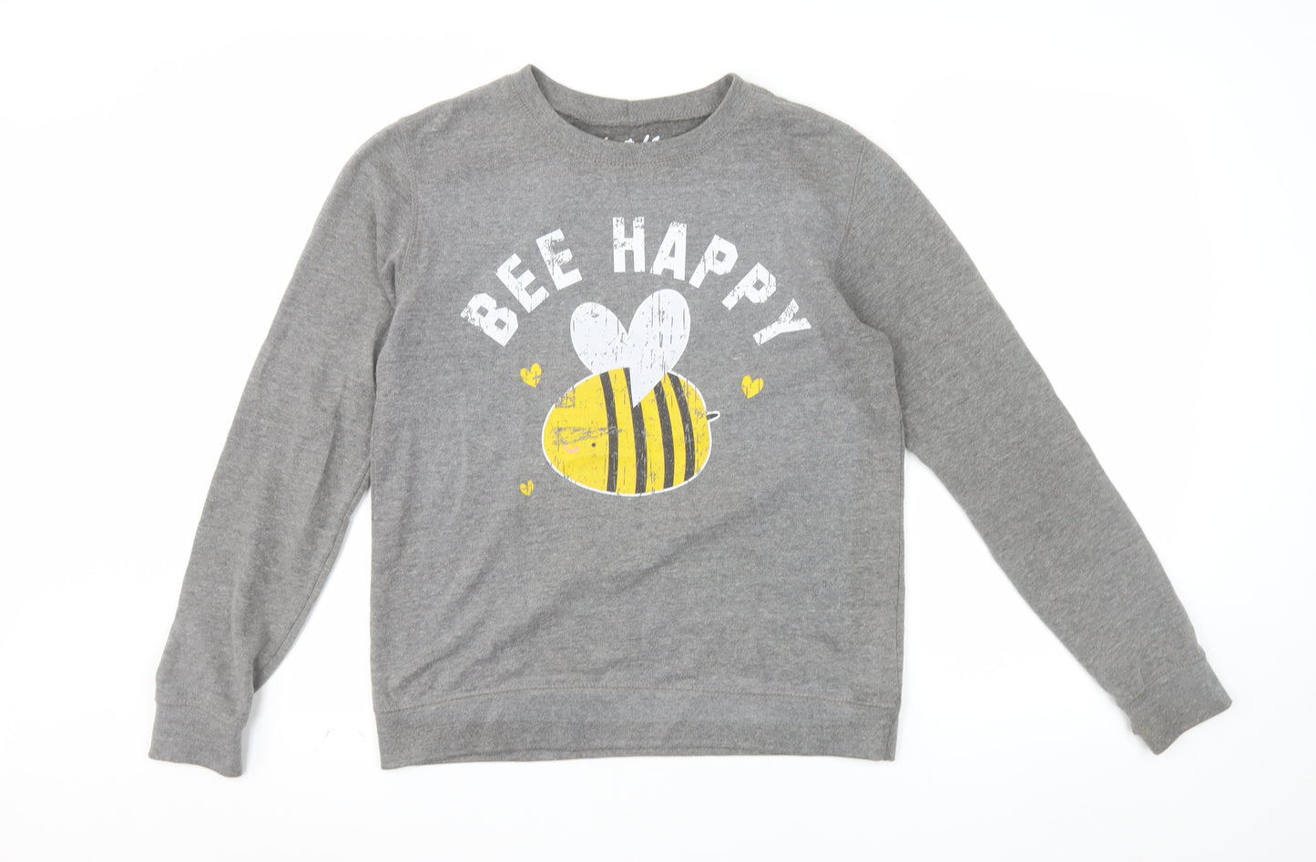 Batch1 Women's Grey Bee Happy Pullover Sweatshirt Size M