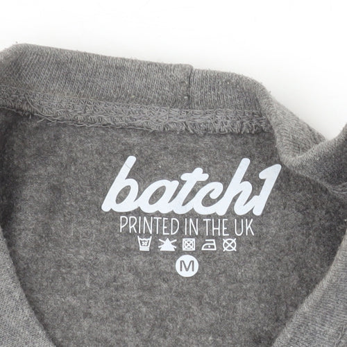 Batch1 Women's Grey Bee Happy Pullover Sweatshirt Size M