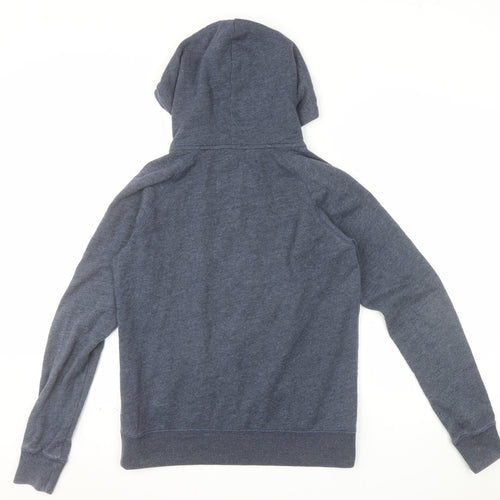 Jack Wills Womens Blue Full Zip Hoodie Size 12 Cotton Blend Casual