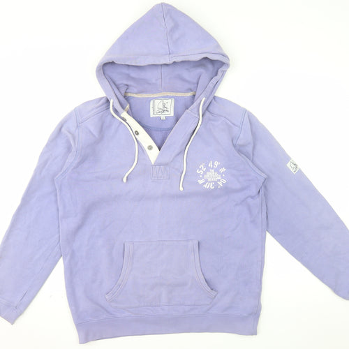 Lazy Jacks Womens Lilac Hooded Henley Sweatshirt S 100% Cotton