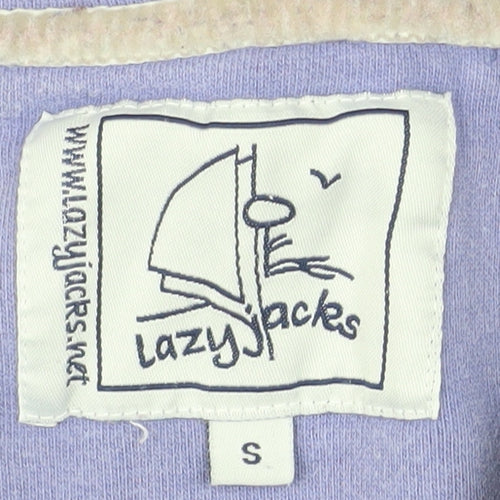 Lazy Jacks Womens Lilac Hooded Henley Sweatshirt S 100% Cotton