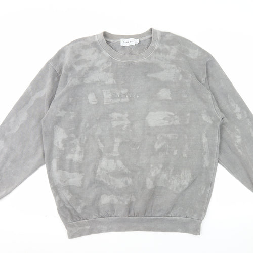 Topman Men’s Grey Zürich Graphic Pullover Sweatshirt Size S