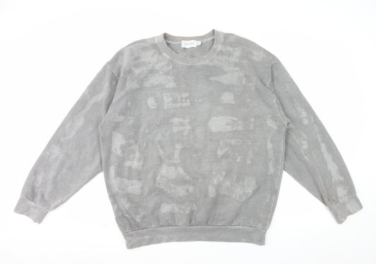 Topman Men’s Grey Zürich Graphic Pullover Sweatshirt Size S