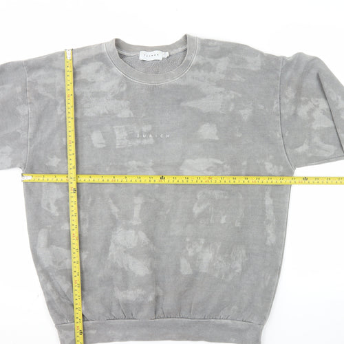 Topman Men’s Grey Zürich Graphic Pullover Sweatshirt Size S
