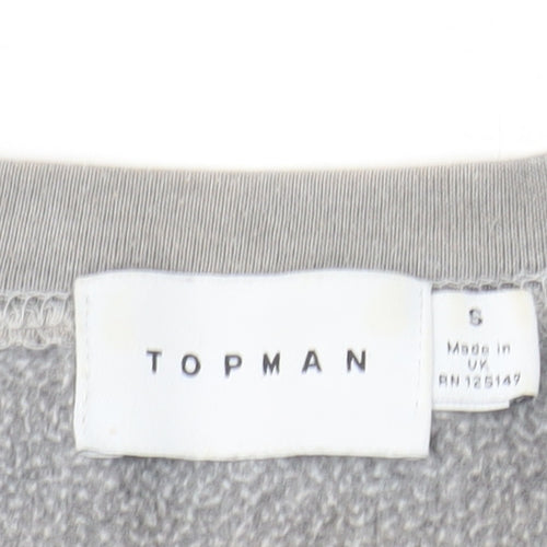 Topman Men’s Grey Zürich Graphic Pullover Sweatshirt Size S