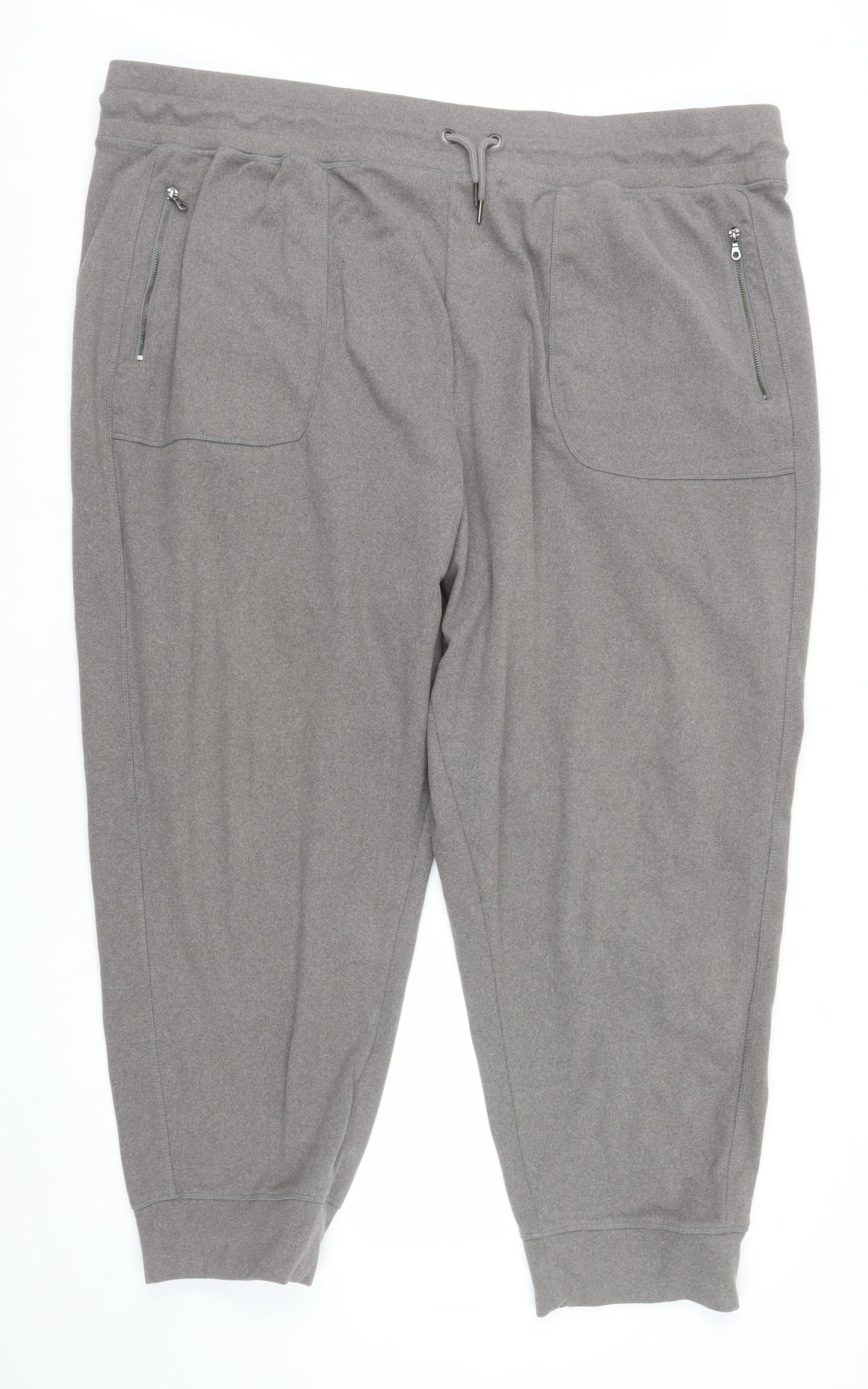 Next Womens Grey Jogger Trousers Size 26R Relaxed Fit Polyester Elastane