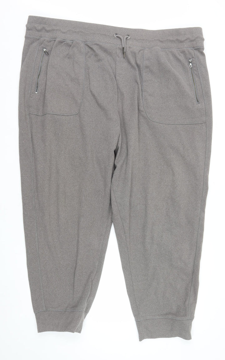 Next Womens Grey Jogger Trousers Size 26R Relaxed Fit Polyester Elastane
