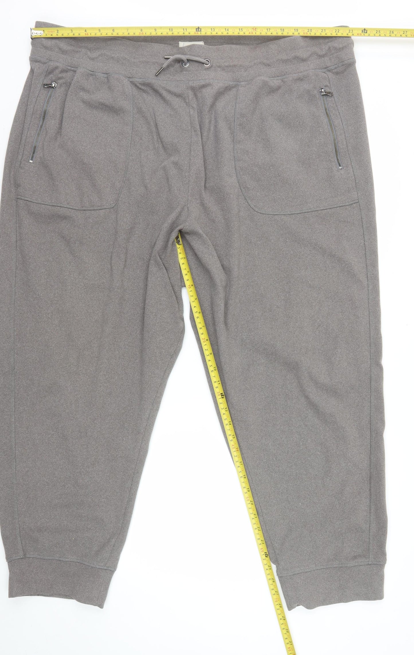 Next Womens Grey Jogger Trousers Size 26R Relaxed Fit Polyester Elastane