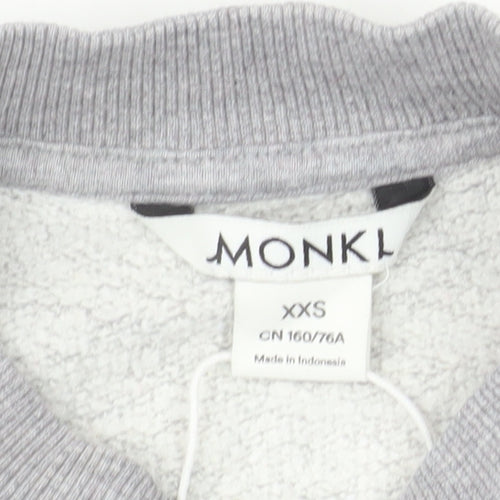 Monki Women Grey TOKYO Cat Print Pullover Sweatshirt XXS