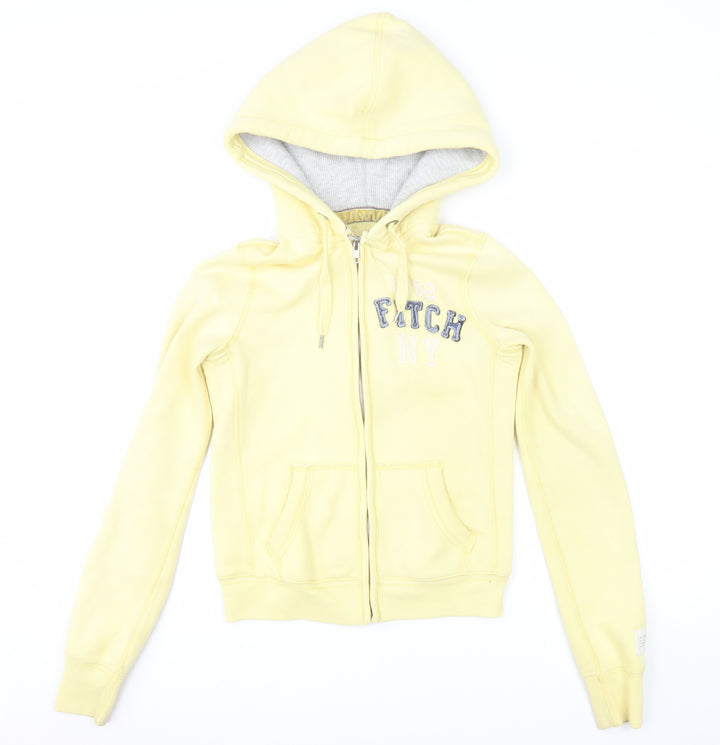 Abercrombie & Fitch Women's Yellow Full Zip Hoodie Size S