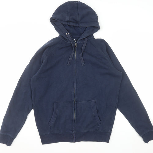 Tu Men Blue Full Zip Hoodie Size S Cotton Blend