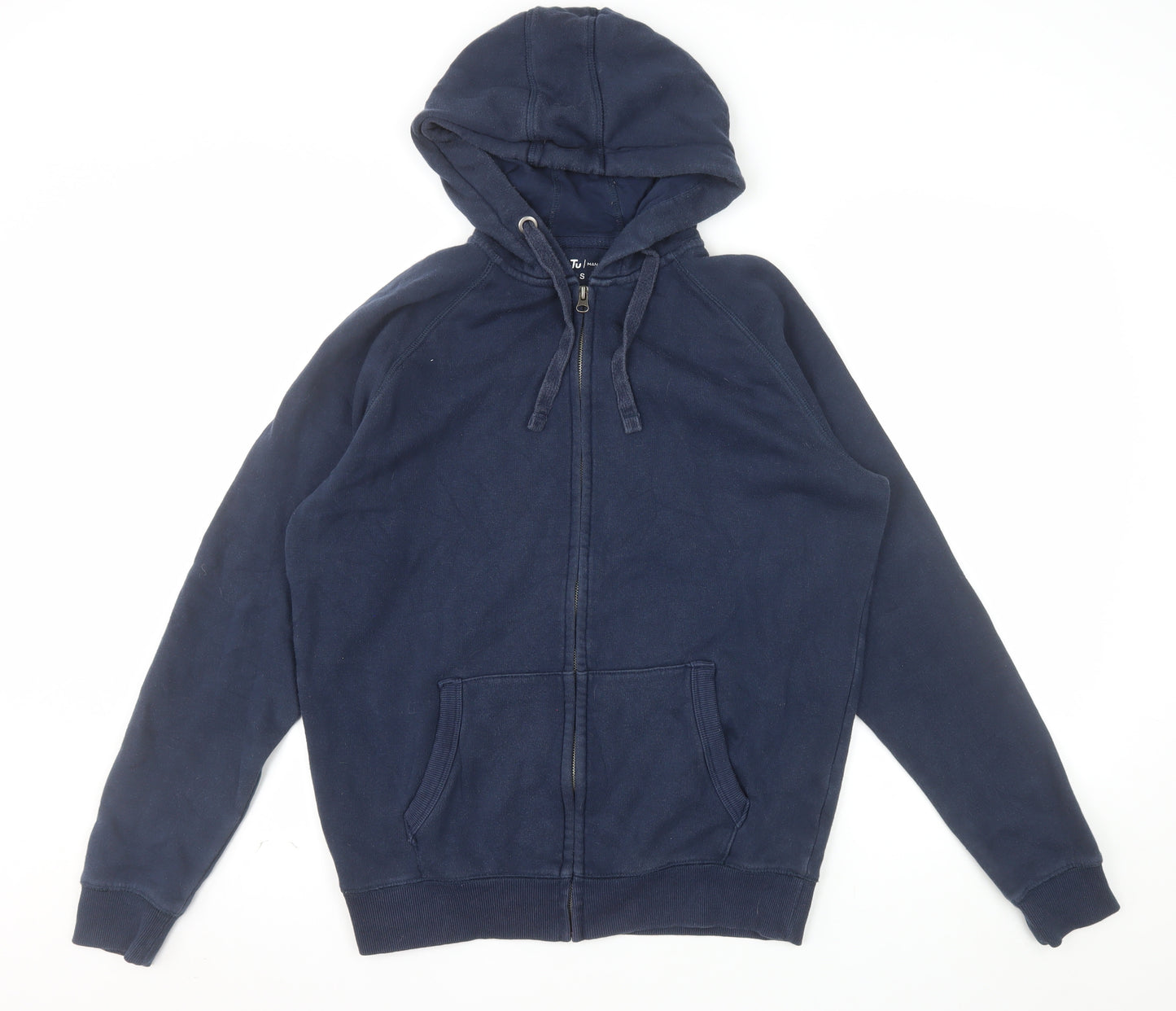 Tu Men Blue Full Zip Hoodie Size S Cotton Blend