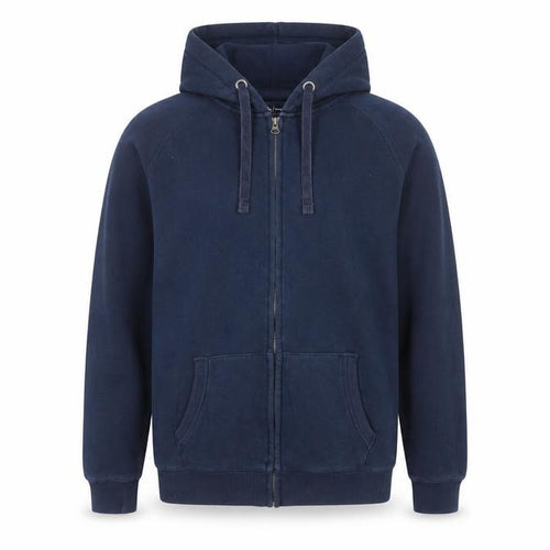 Tu Men Blue Full Zip Hoodie Size S Cotton Blend