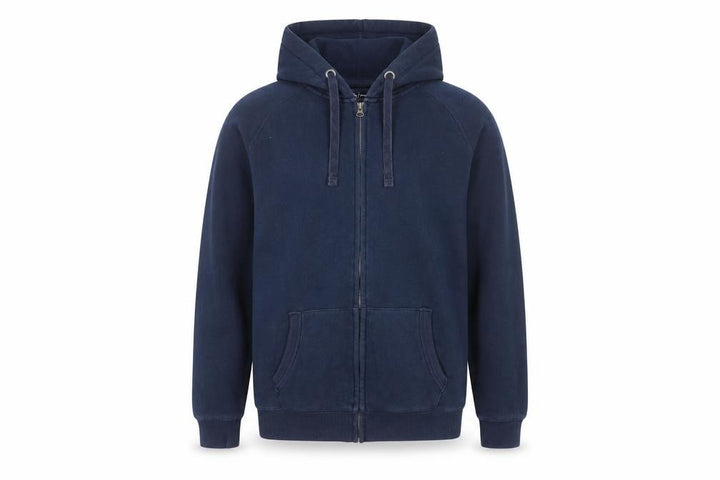 Tu Men Blue Full Zip Hoodie Size S Cotton Blend