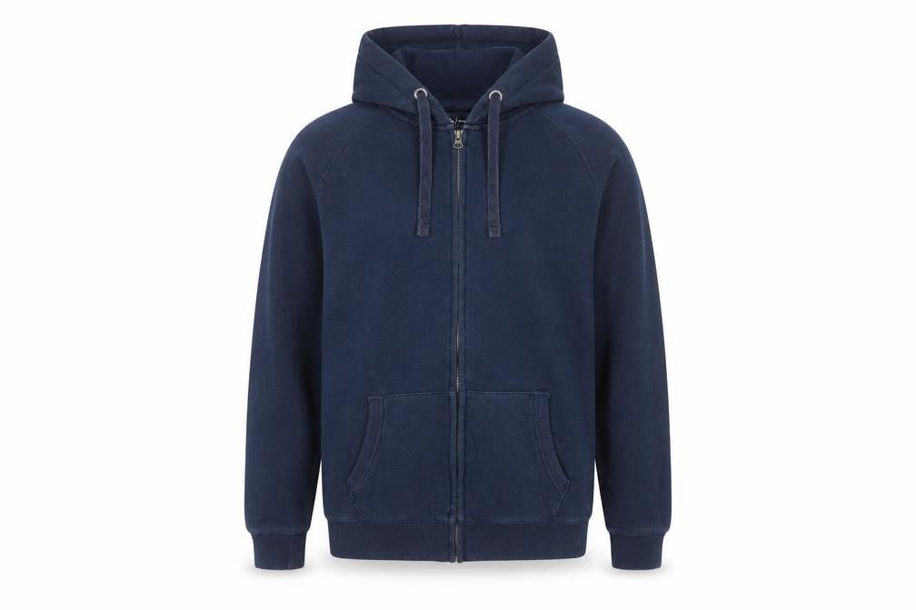 Tu Men Blue Full Zip Hoodie Size S Cotton Blend