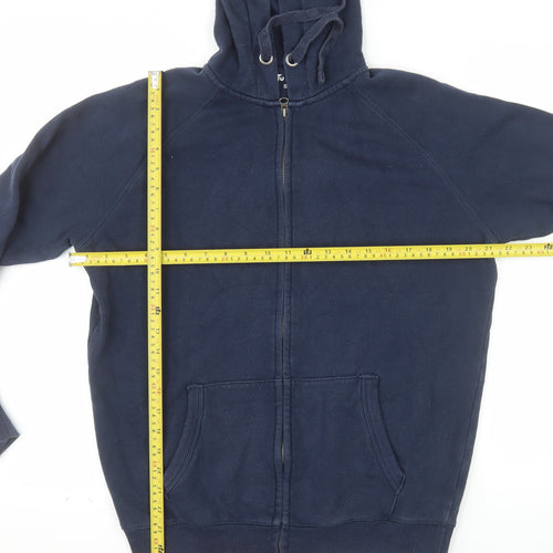 Tu Men Blue Full Zip Hoodie Size S Cotton Blend