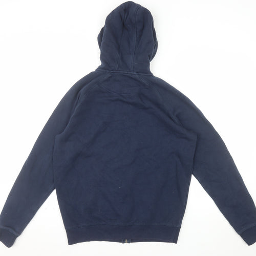 Tu Men Blue Full Zip Hoodie Size S Cotton Blend