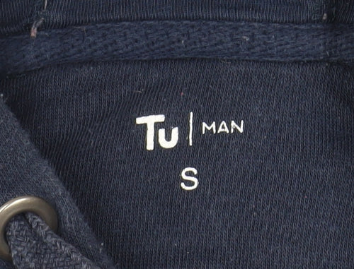 Tu Men Blue Full Zip Hoodie Size S Cotton Blend