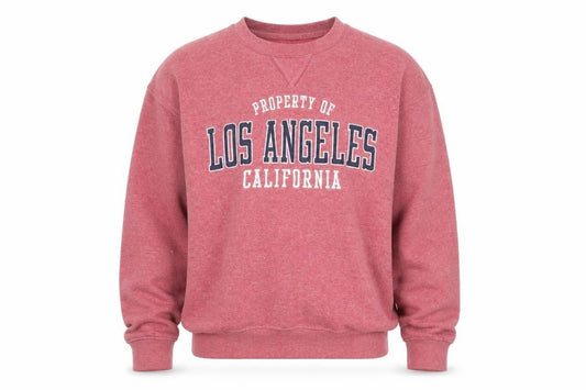 Front view of AC Sport Men's Red Los Angeles Crew Neck Sweatshirt, size S