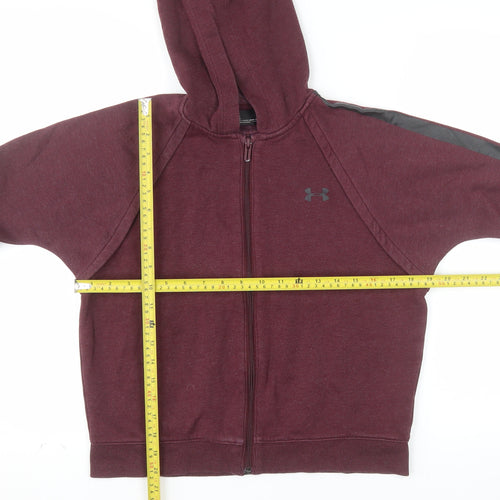 Under Armour Women Burgundy Full Zip Hoodie Size S Relaxed Fit