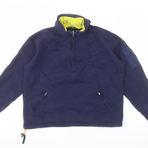 Ralph Lauren Sport Women's Navy Blue 1/2 Zip Fleece Pullover Sweatshirt Size M