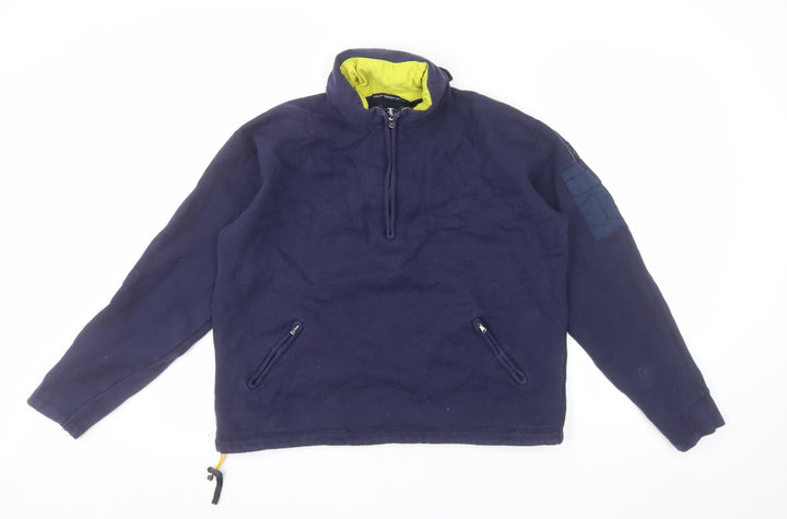 Ralph Lauren Sport Women's Navy Blue 1/2 Zip Fleece Pullover Sweatshirt Size M