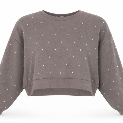 Zara Women Brown Studded Pullover Sweatshirt Size M