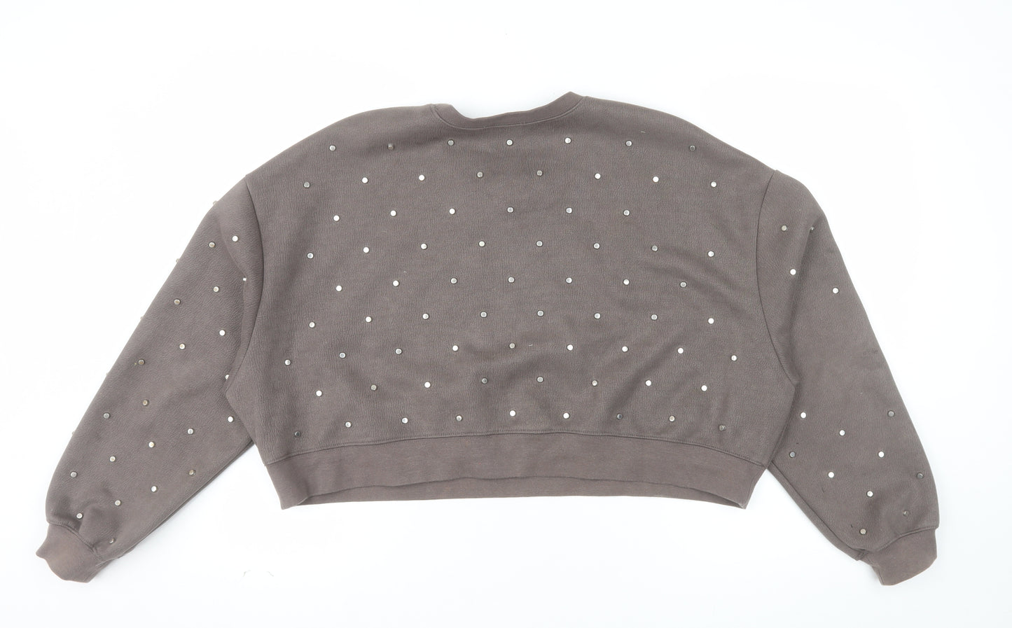 Zara Women Brown Studded Pullover Sweatshirt Size M