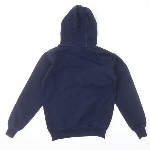 Ellesse Womens Navy Blue Pullover Hoodie UK 8 Cotton Blend Hooded Sweatshirt